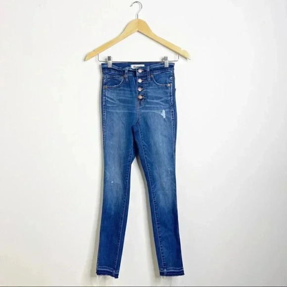 Madewell 10" High-Rise Skinny Jeans: Drop-Hem Edition Size 23 - Picture 6 of 8